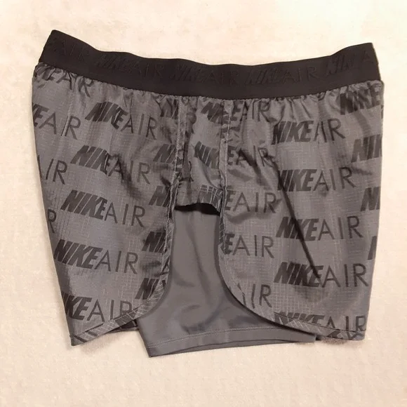 Nike Womans Lightweight Running Shorts Sz.L/Gray-Black/Lined/NikeAir All Print - Picture 4 of 10